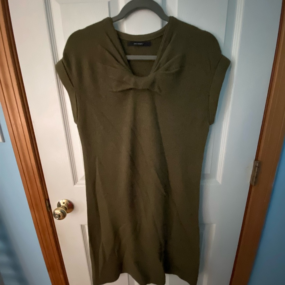 Anthropologie Sita Murt Beautiful Olive Green Cap Sleeve Dress
